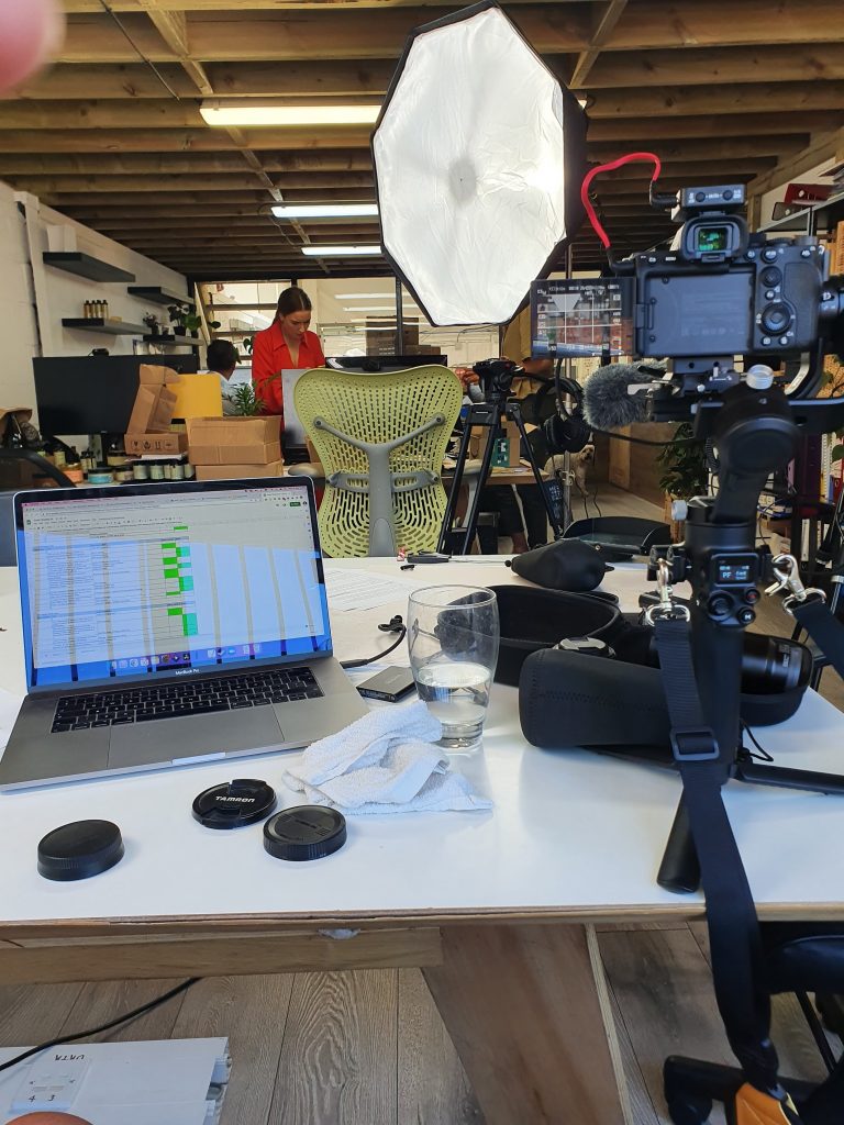 Video production set up takes a lot of equipment