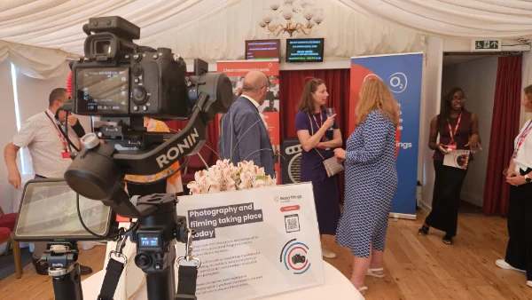 Signage at event whilst filming checking consent